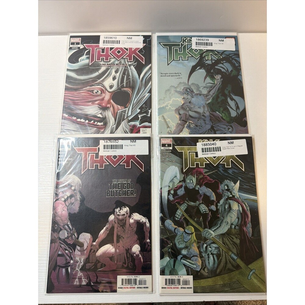 Lot of 4 Marvel King Thor Comic Books 1-4 #1 Immortal Variant 2 3 4 w/ Bag Board